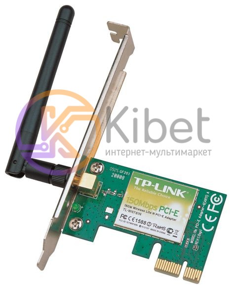 Сетевая карта PCI-E TP-LINK TL-WN781ND Wi-Fi 802.11g n 150Mb, 1 съемная антенна