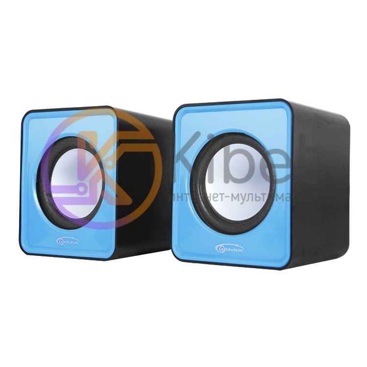 Колонки 2.0 Gemix Mini Blue, 2 x 3 Вт, пластиковый корпус, питание от USB, управ