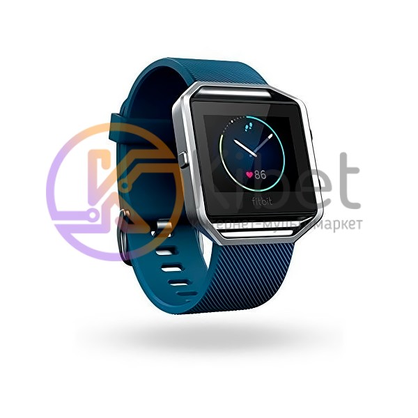 Умные часы Fitbit Blaze, Blue, size L, цветной сенсорный экран 1.25', совместимо