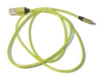 Кабель USB - microUSB, NoName, Gold Green, 1 м, алюминиевые коннектора, оплетк