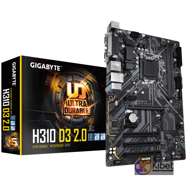Материнская плата 1151 (H310) Gigabyte H310 D3 2.0, H310, 2xDDR4, Int.Video(CPU)