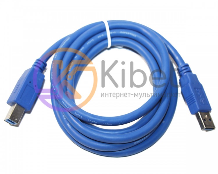 Кабель USB 3.0 (AM) - USB 3.0 (BM), 1.8 м, Blue, Gembird (CCP-USB3-AMBM-6)