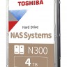 Жесткий диск 3.5' 4Tb Toshiba N300, SATA3, 128Mb, 7200 rpm (HDWQ140UZSVA)