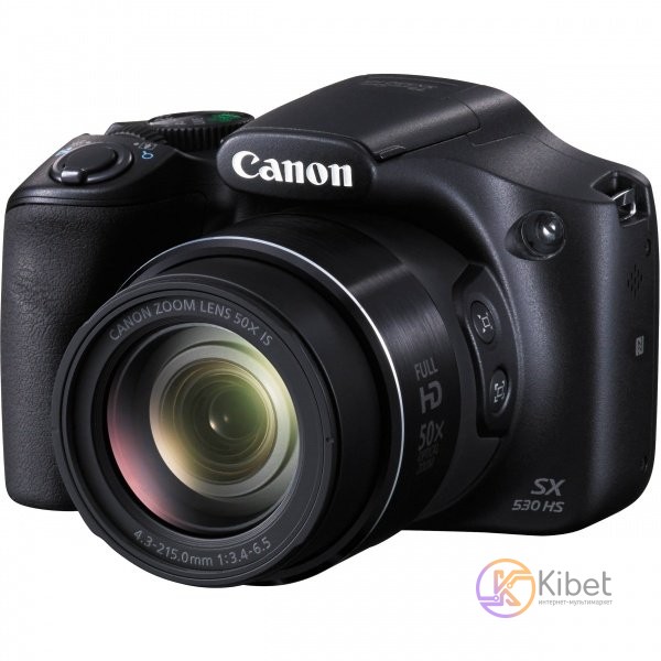 Фотоаппарат Canon Powershot SX530HS Black, Матрица 1 2.3', 16 Мп, Зум: 50x (опти
