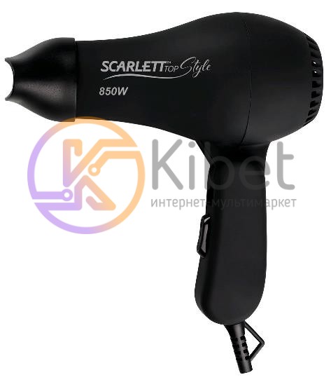 Фен Scarlett SC-HD70T02 850W, турмалиновое покрытие, складная ручка, покрытие ко