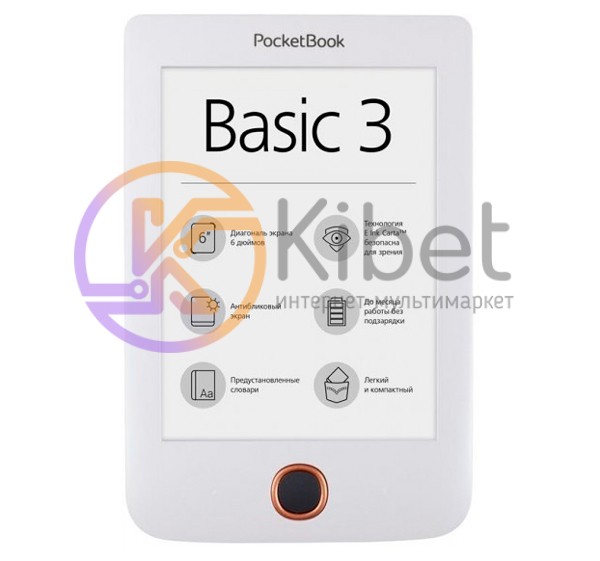 Электронная книга 6' PocketBook 614 Basic 3 White (PB614-2-D-CIS) E-Ink Pearl, 8