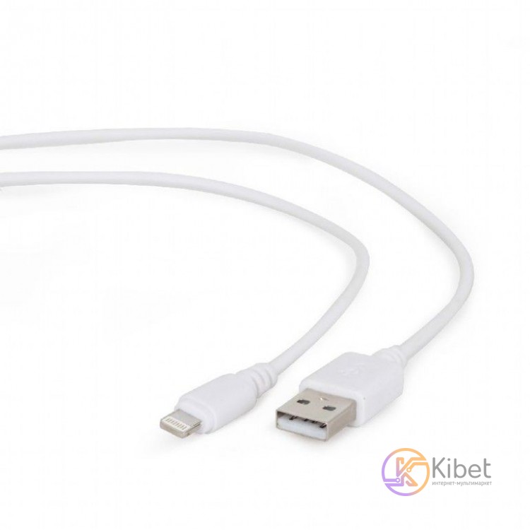 Кабель USB 2.0 - 0.5м AM-папа Lightning Cablexpert CC-USB2-AMLM-W-0.5M белый (CC