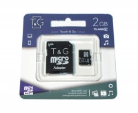 Карта памяти microSD, 2Gb, T G, SD адаптер (TG-2GBSD-01)
