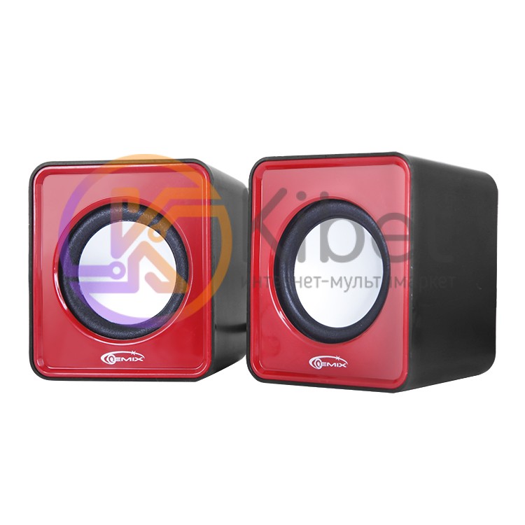 Колонки 2.0 Gemix Mini Red, 2 x 3 Вт, пластиковый корпус, питание от USB, управл