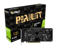 Видеокарта GeForce GTX 1660, Palit, Dual OC, 6Gb DDR5, 192-bit, DVI HDMI DP, 183