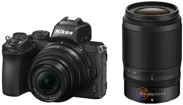 Фотоаппарат Nikon Z50 + 16-50 VR + 50-250 VR Black (VOA050K002), 1 2.3', 20.9Mpx