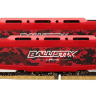 Модуль памяти 8Gb x 2 (16Gb Kit) DDR4, 3000 MHz, Crucial Ballistix Sport LT, Red