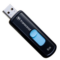 USB Флеш накопитель 8Gb Transcend 500 Black-Blue 15 7Mbps TS8GJF500