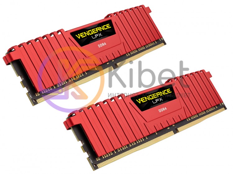 Модуль памяти 8Gb x 2 (16Gb Kit) DDR4, 2400 MHz, Corsair Vengeance LPX Red, 14-1