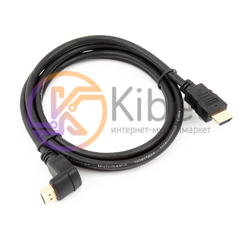 Кабель HDMI - HDMI, 3 м, Black, V1.4, Gemix, позолоченные коннекторы, угловой ра