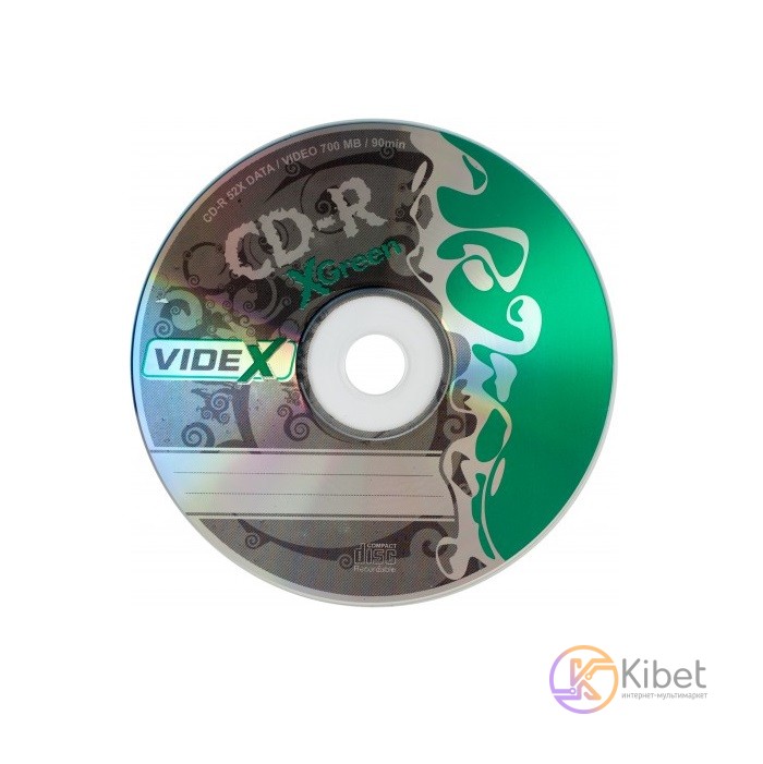 Диск CD-R 10 Videx X-Green, 700Mb, 52x, Bulk Box