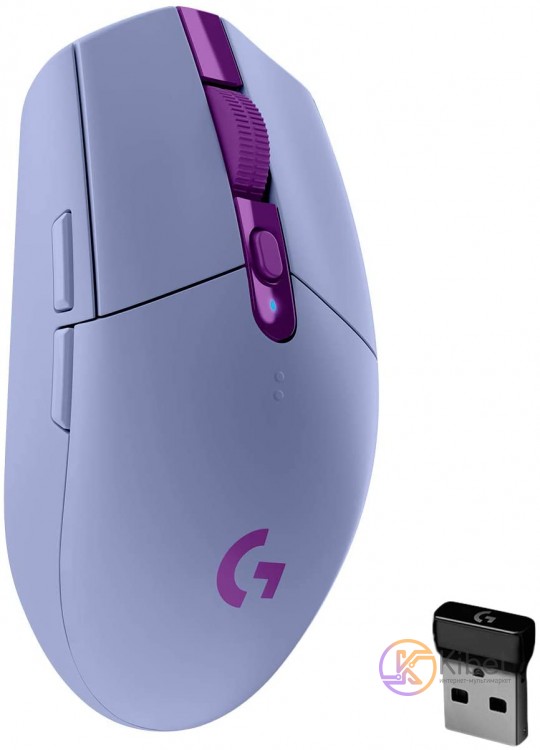 Мышь Logitech G305 LIGHTSPEED, Lilac, USB, беспроводная, 12 000 dpi, датчик HERO