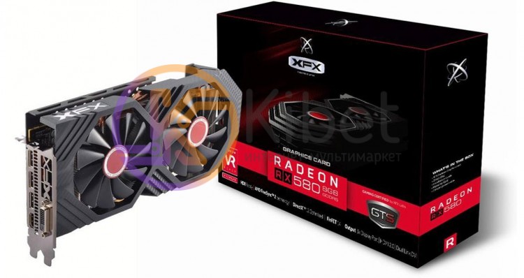 Видеокарта Radeon RX 580 OC, XFX, GTS XXX Edition, 8Gb DDR5, 256-bit, DVI HDMI 3