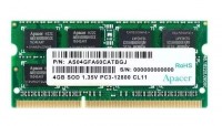 Модуль памяти SO-DIMM, DDR3, 4Gb, 1600 MHz, Apacer, 1.35V (AS04GFA60CATBGJ)