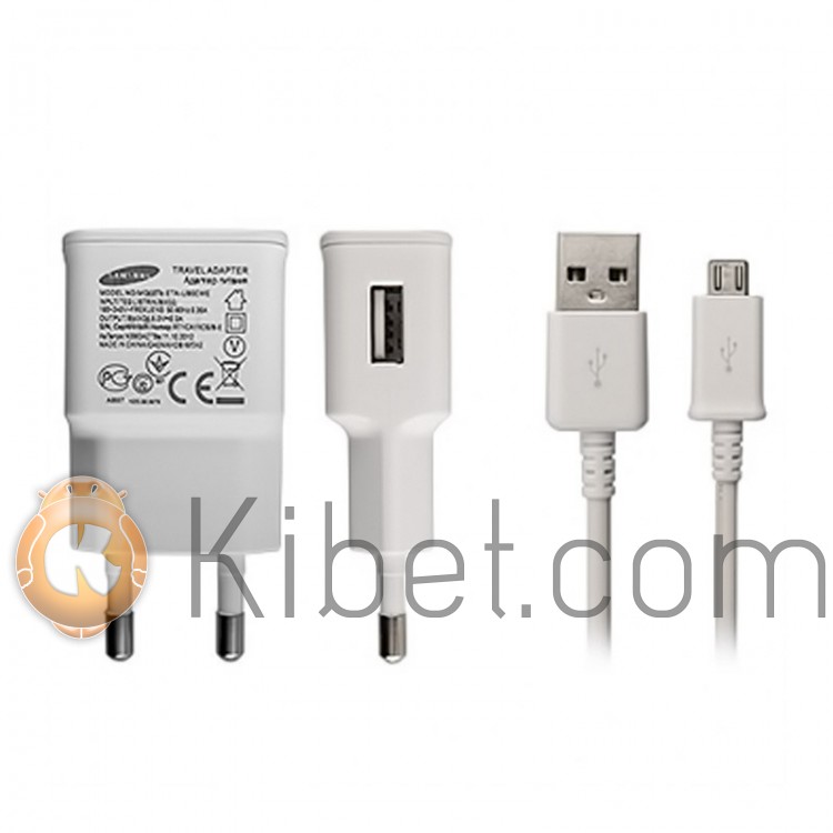 Сетевое зарядное устройство Samsung Travel Adapter, White, 1xUSB, 5V 2A, кабел
