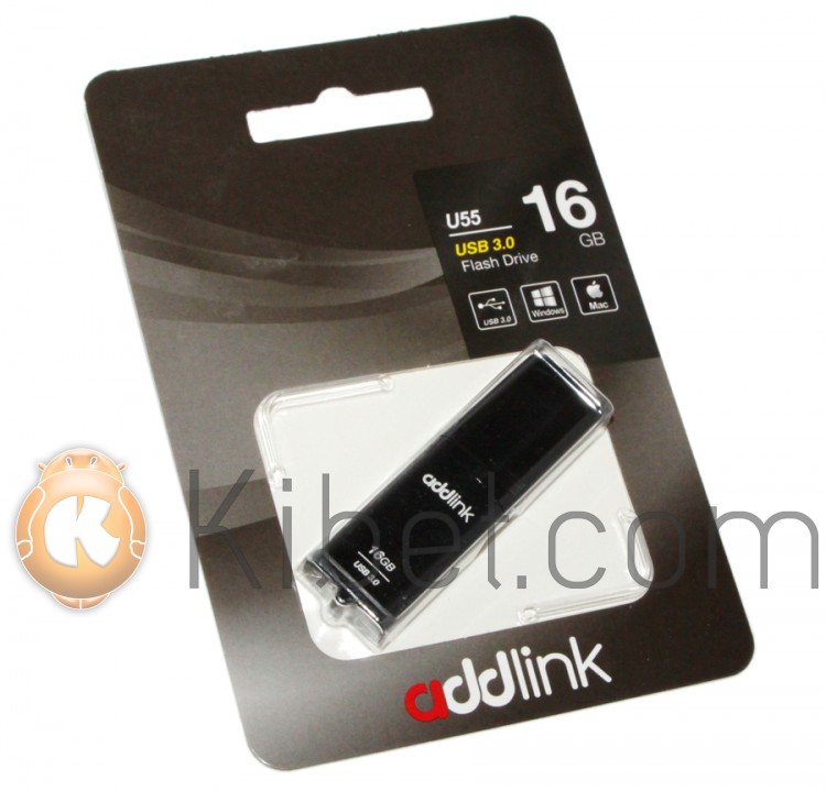 USB 3.0 Флеш накопитель 16Gb AddLink U55 Black AD16GBU55B3