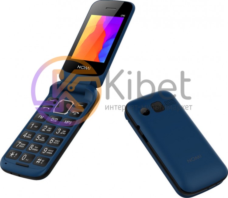Мобильный телефон Nomi i246 Blue, 1 Sim, 2.4' (240x320) TFT, microSD (max 32Gb),