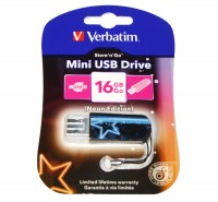 USB Флеш накопитель 16Gb Verbatim Store'N'Go Mini Neon Blue 49395