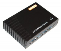 Концентратор USB 3.0 STlab U-540 HUB 4 портов, с БП, черный