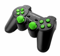 Геймпад Esperanza GX450 'Trooper', Black Green, USB, вибрация, для PC PS3, 2 ана