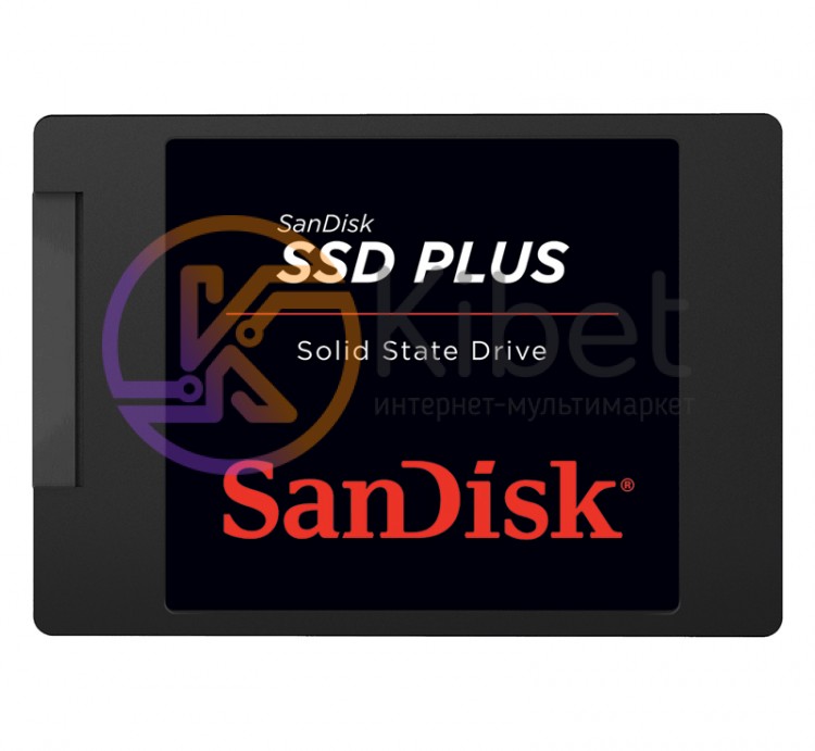 Твердотельный накопитель 240Gb, SanDisk SSD Plus, SATA3, 2.5', TLC, 530 440 MB s