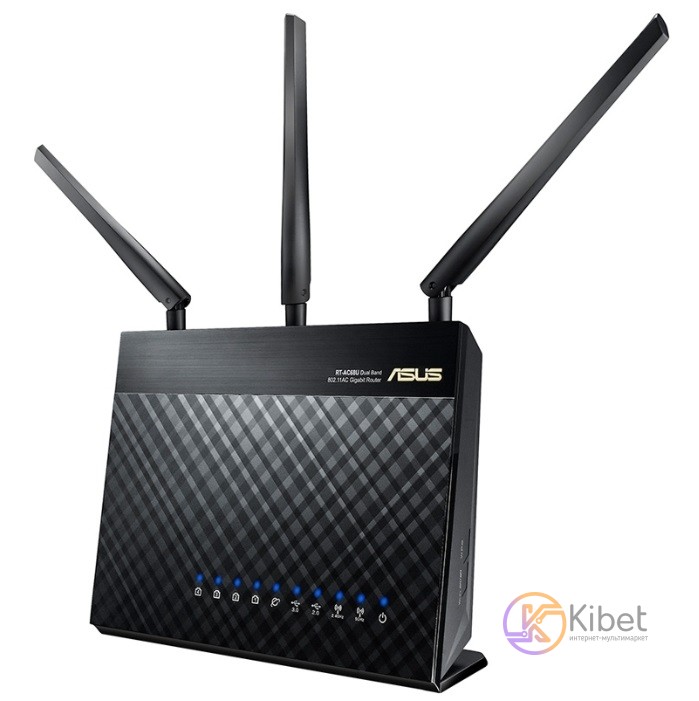Роутер Asus RT-AC68U, Wi-Fi 802.11a b g n ac, до 1900 Mb s, 4x100 1000 Mb s, USB