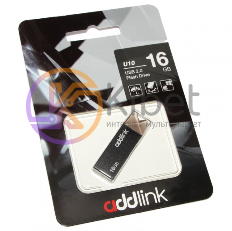 USB Флеш накопитель 16Gb AddLink U10 Grey AD16GBU10G2