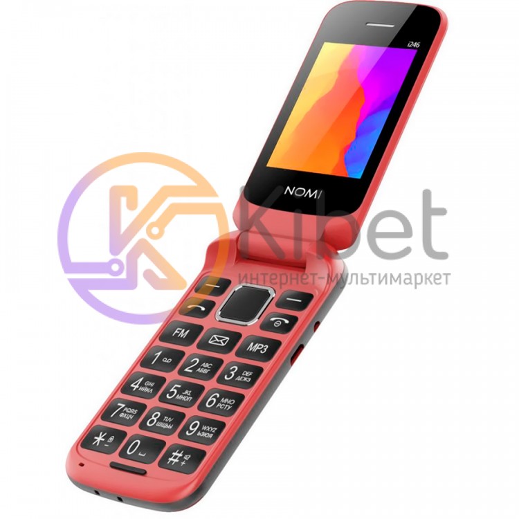 Мобильный телефон Nomi i246 Red, 1 Sim, 2.4' (240x320) TFT, microSD (max 32Gb),