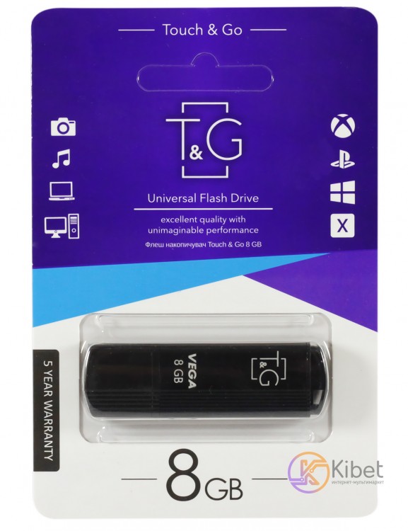 USB Флеш накопитель 8Gb T G 121 Vega series Black (TG121-8GBBK)