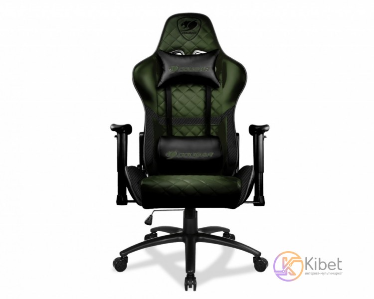 Игровое кресло Cougar Armor One X дышащая экокожа, стальной каркас, зеленый+ чер