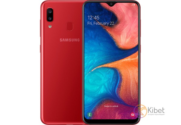 Смартфон Samsung Galaxy A20 (A205) Red, 2 NanoSim, сенсорный емкостный 6,2' (152