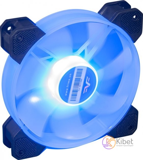 Вентилятор 120 мм, Frime 'Iris', Black, 120х120х25 мм, Blue LED подсветка (12 LE