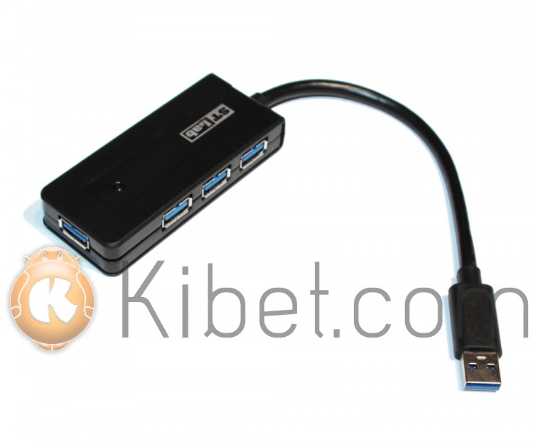 Концентратор USB 3.0 STlab U-930 HUB 4 портов, с БП 2А 5В пластик черный
