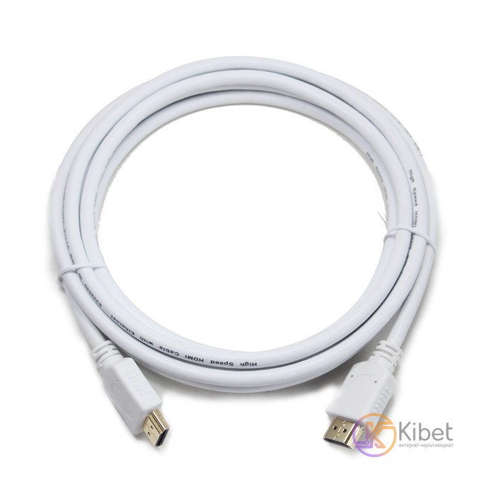 Кабель HDMI - HDMI 1.8 м Cablexpert White, V2.0, позолоченные коннекторы (CC-HDM
