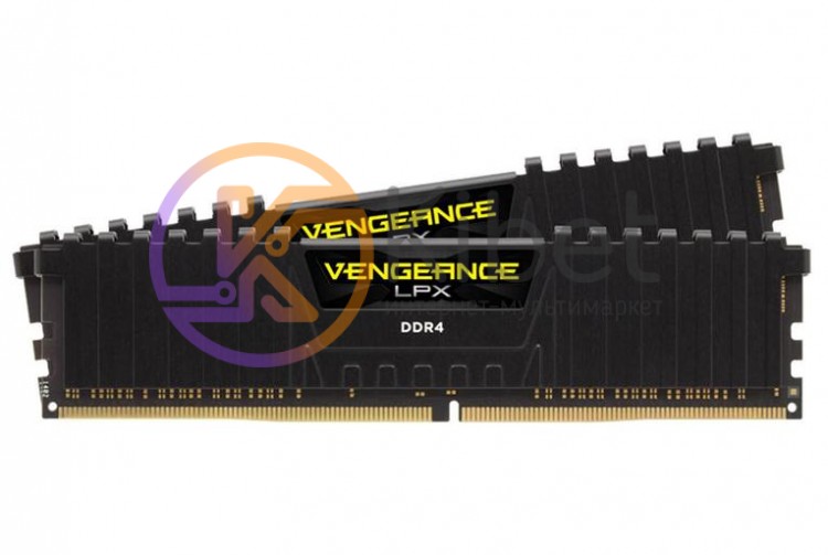 Модуль памяти 8Gb x 2 (16Gb Kit) DDR4, 2400 MHz, Corsair Vengeance LPX, Black, 1