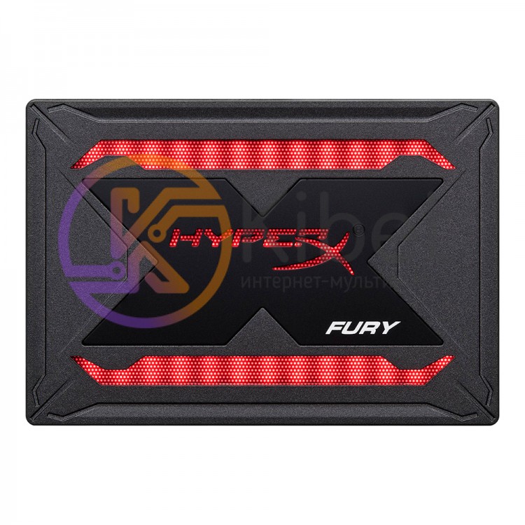 Твердотельный накопитель 240Gb, Kingston HyperX Fury RGB, SATA3, 2.5', 3D TLC NA