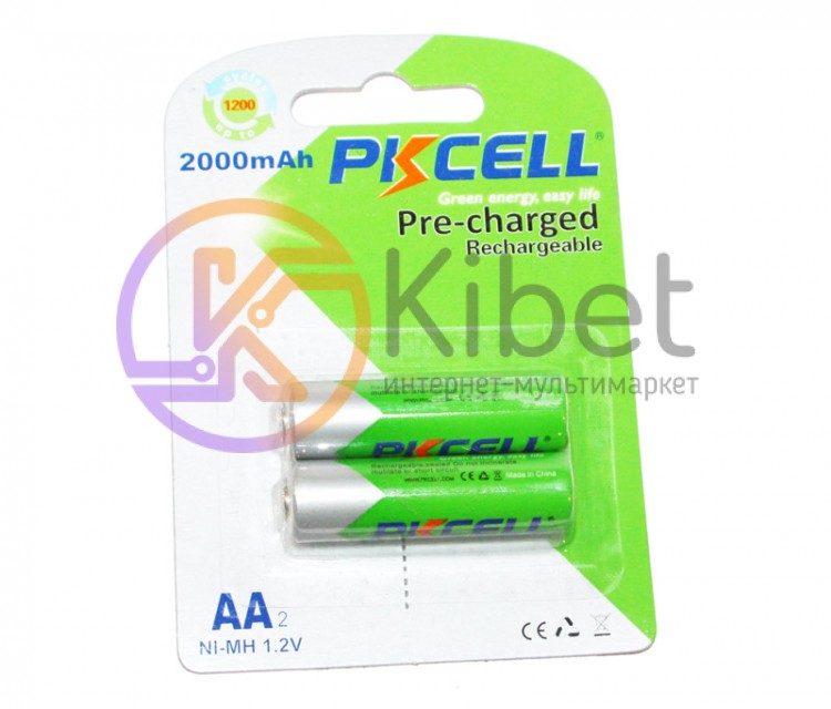 Аккумулятор AA, 2000 mAh, PKCELL, 2 шт, 1.2V, Pre-charged, Blister (546098)