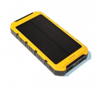 Универсальная мобильная батарея 8000 mAh, Power Bank, Black Yellow, солнечная па