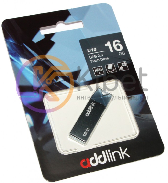 USB Флеш накопитель 16Gb AddLink U10 Turquoise AD16GBU10B2