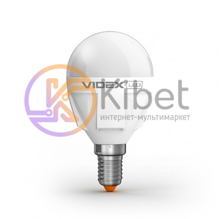 Лампа светодиодная E14, 6W, 3000K, G45, Videx, 470 lm, 220V (VL-G45-06143)