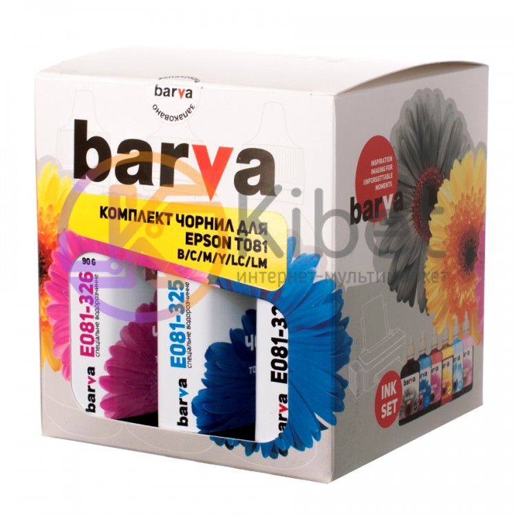 Комплект чернил Barva Epson T081x, Black Cyan Light Cyan Magenta Light M
