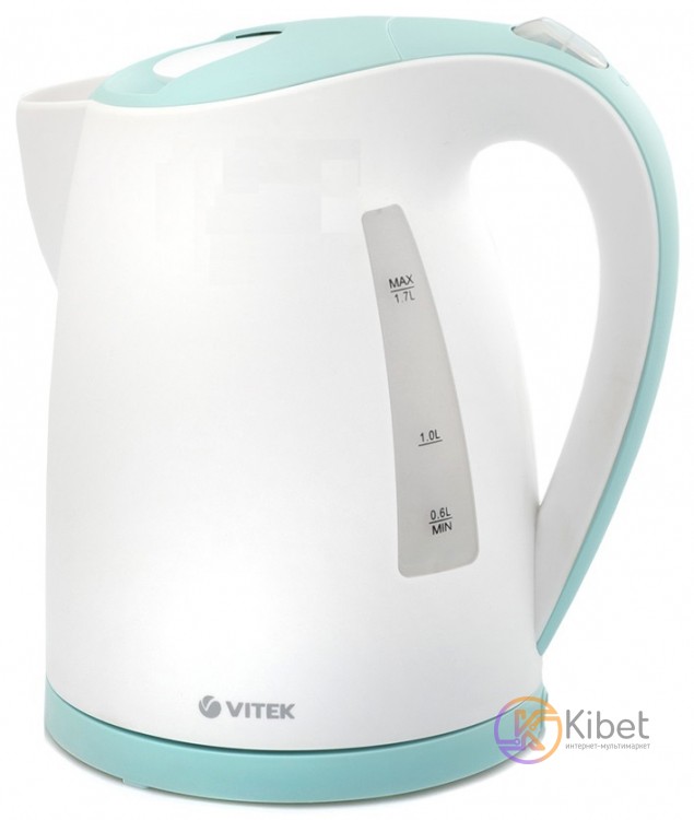 Чайник Vitek VT-7084, White, 2200W, 1.7 л, дисковый, индикатор работы, индикатор