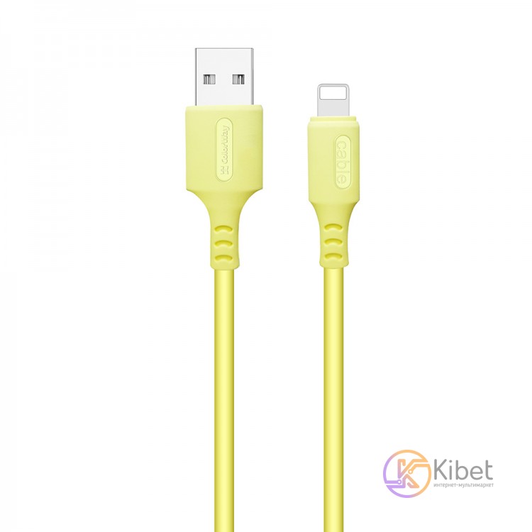 Кабель USB - Lightning 1 м ColorWay Yellow, 2.4A (CW-CBUL043-Y)