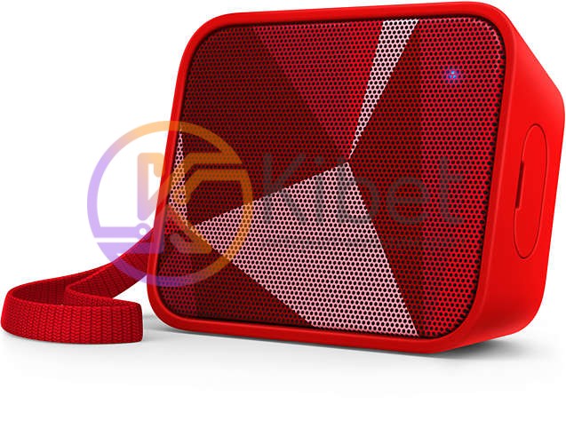 Колонка портативная 1.0 Philips BT110R 00 Red, 4B, Bluetooth, питание от аккумул