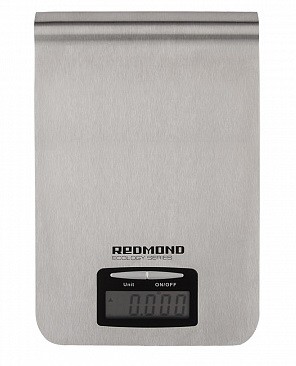 Весы кухонные Redmond RS-M732, Silver, точность до 1 г, до 5 кг, металл, ЖК дисп